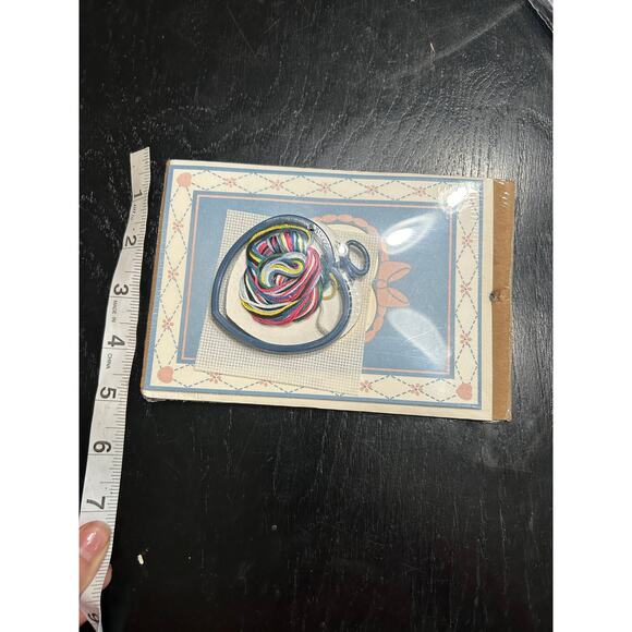 90s needlepoint - diy- craft bunny - retro greeting card kit- unopened - Picture 6 of 6